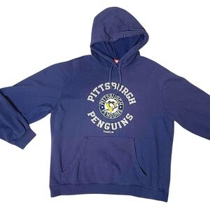 Reebok Face Off NHL Pittsburgh Penguins Hockey Team Hoodie Pullover Hooded